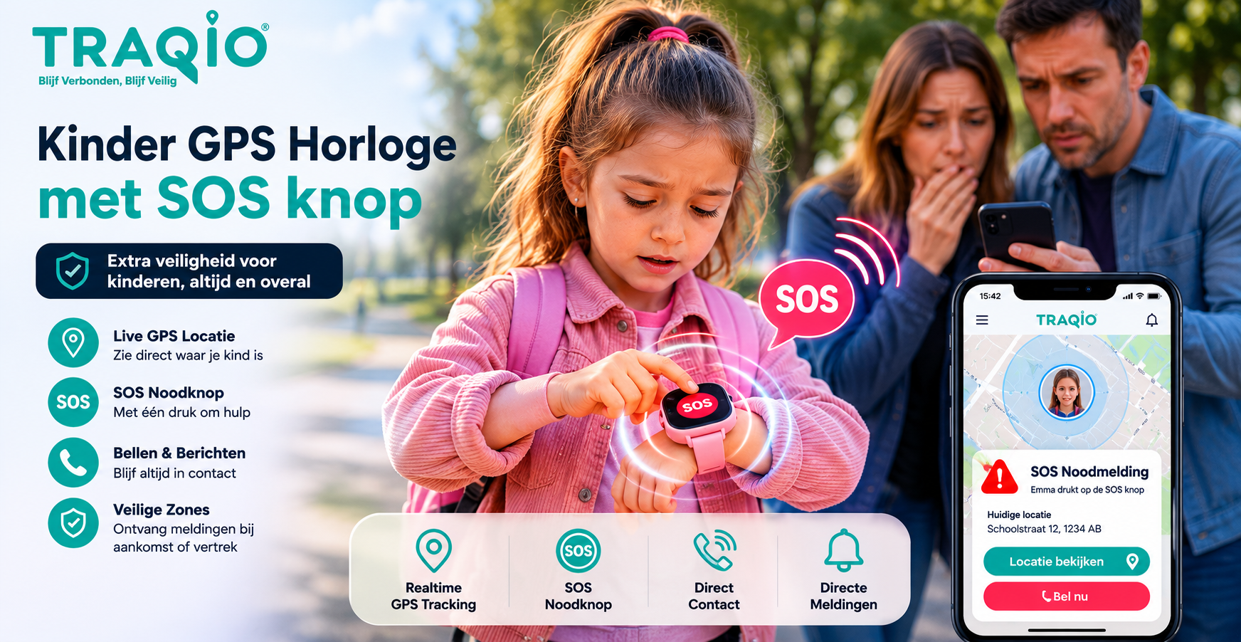 Kinder GPS Horloge met SOS knop