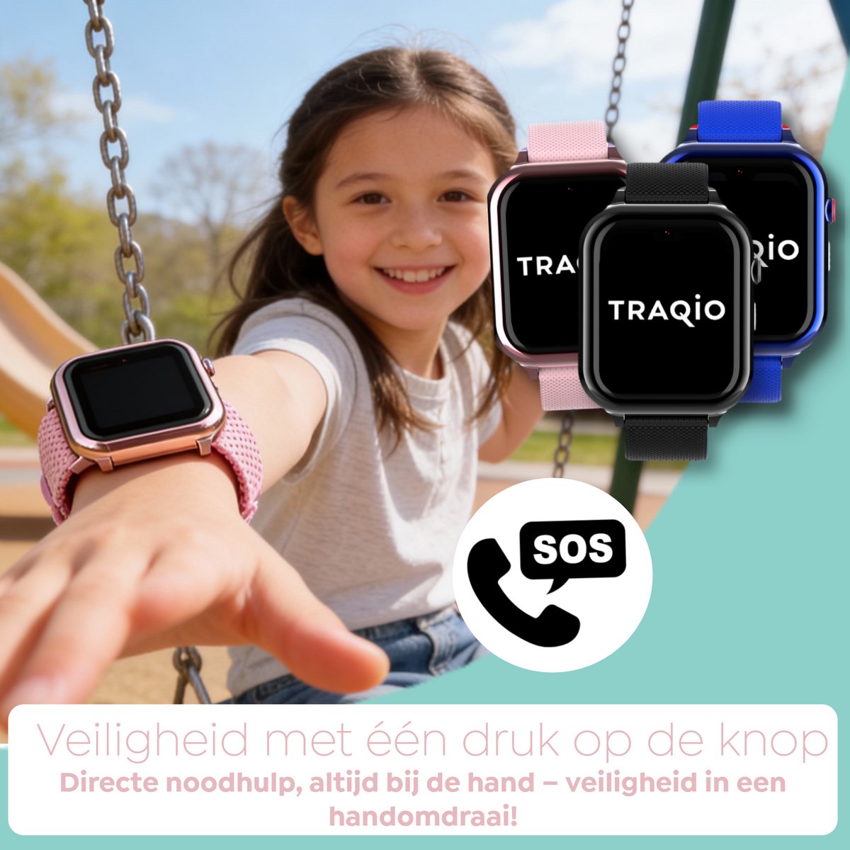 Traqio TRQ10 GPS horloge kinderen