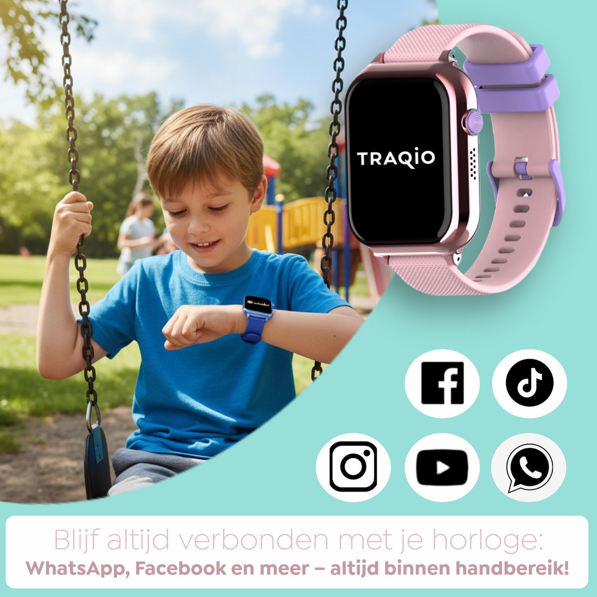 Traqio TRQ10 GPS horloge kinderen