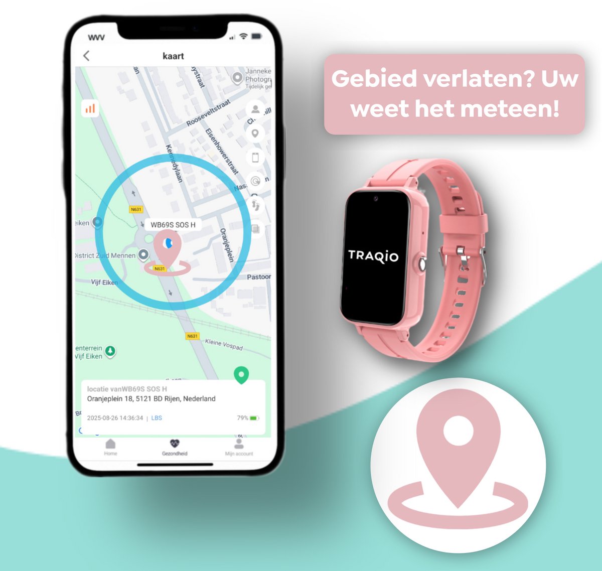 Traqio TRQ11 GPS horloge kinderen