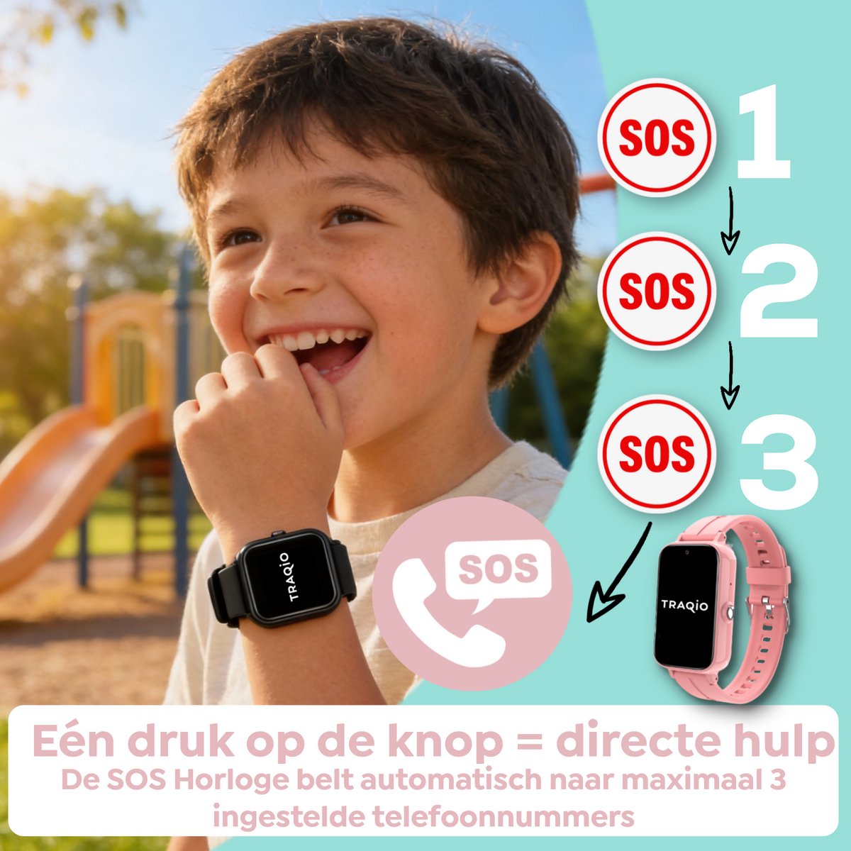 Traqio TRQ11 GPS horloge kinderen