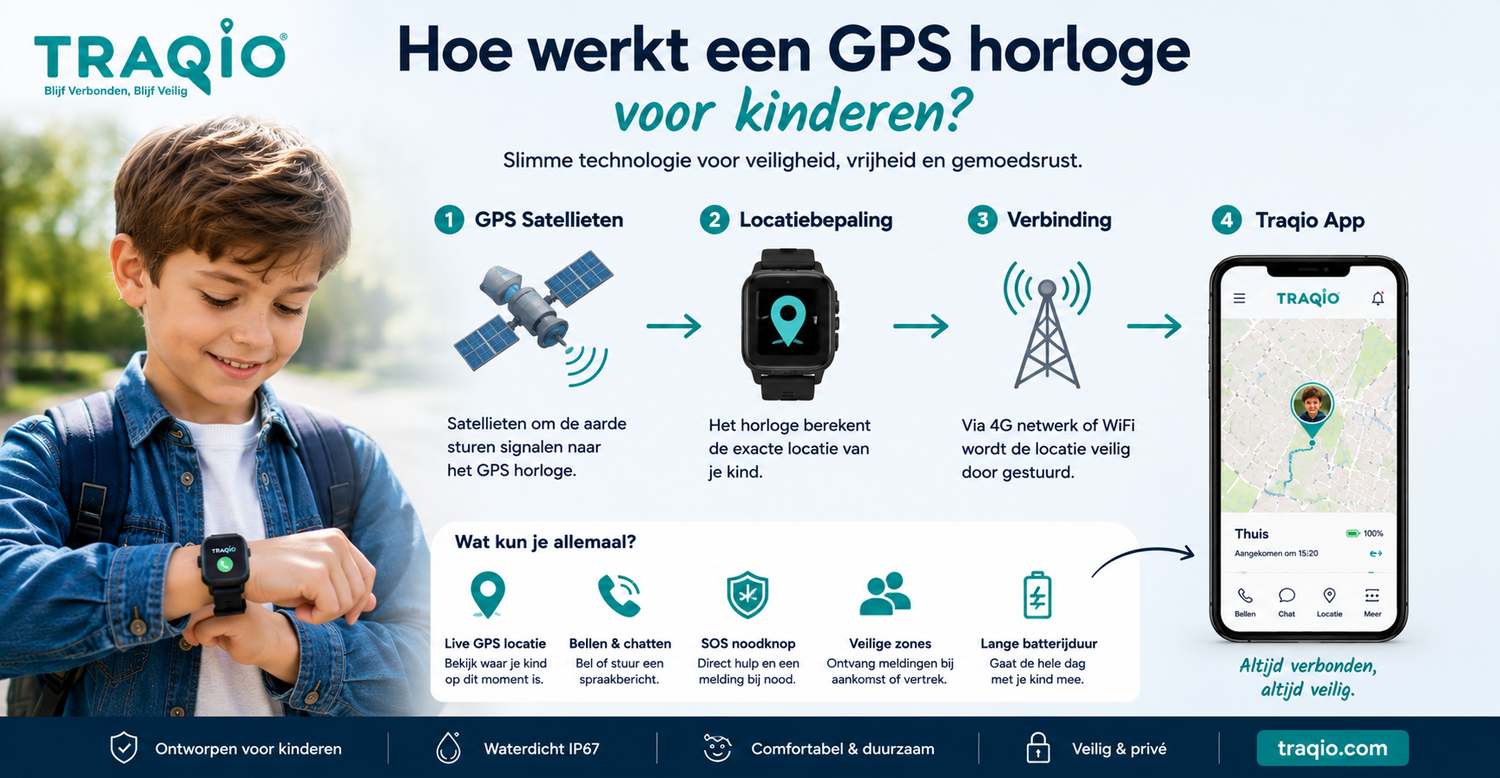 Hoe werkt een GPS horloge voor kinderen?