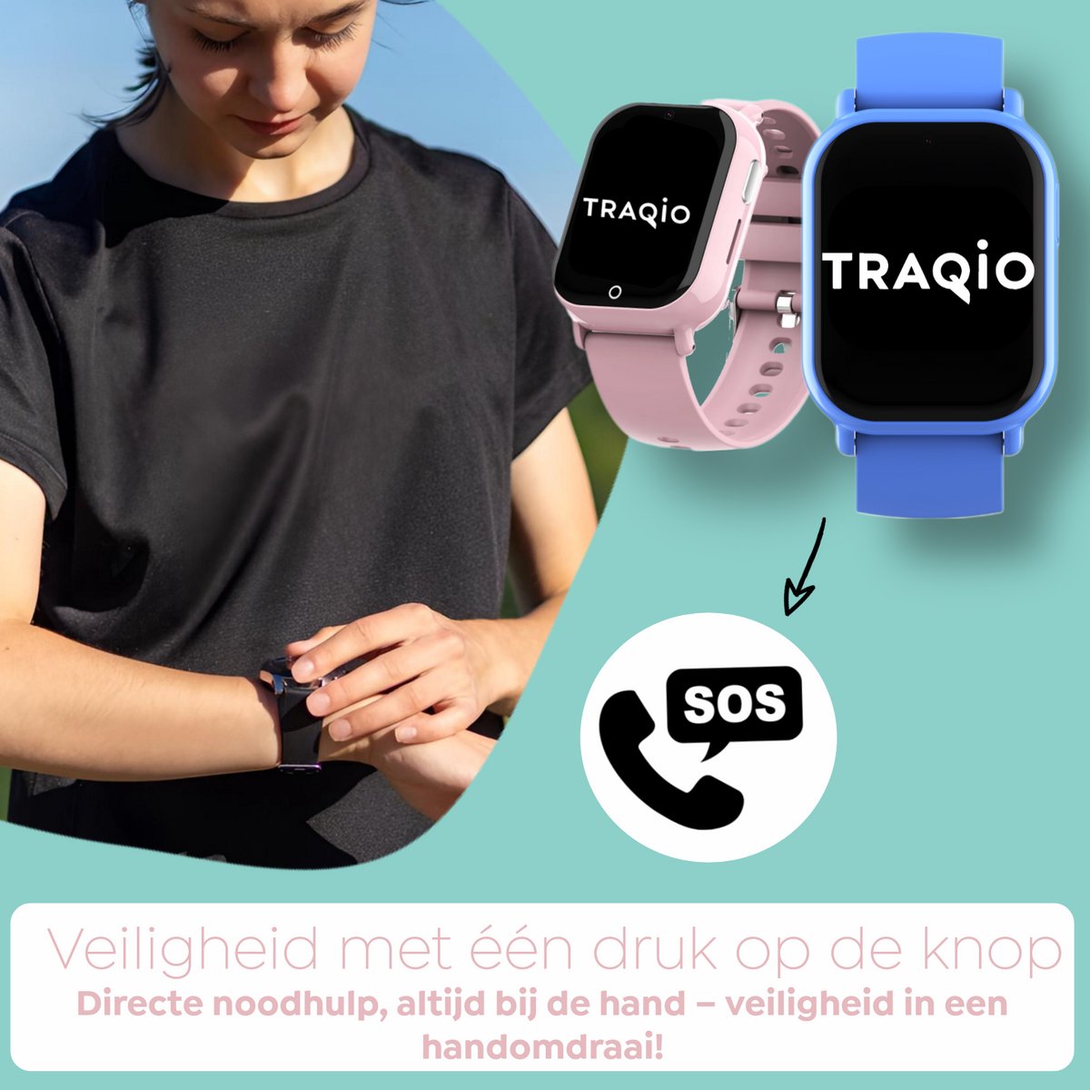 Traqio TRQ04 GPS horloge kinderen