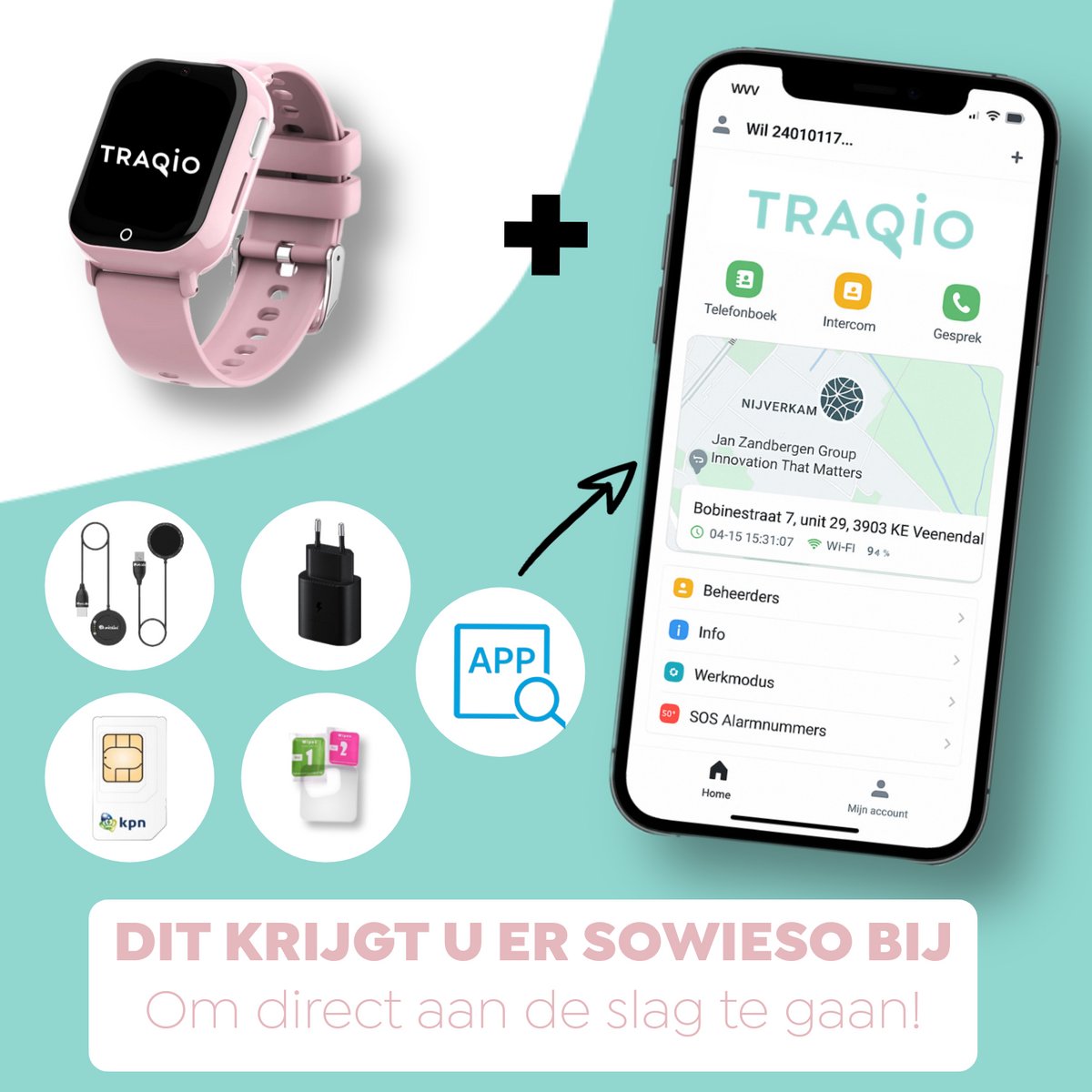 Traqio TRQ04 GPS horloge kinderen
