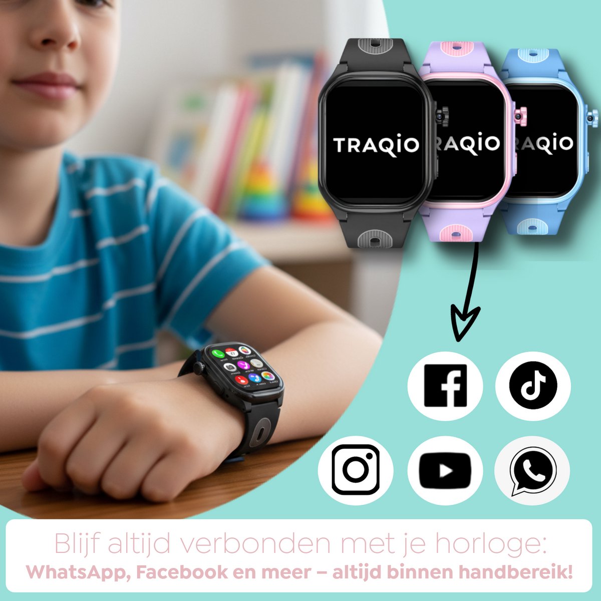 Traqio TRQ08 GPS horloge kinderen