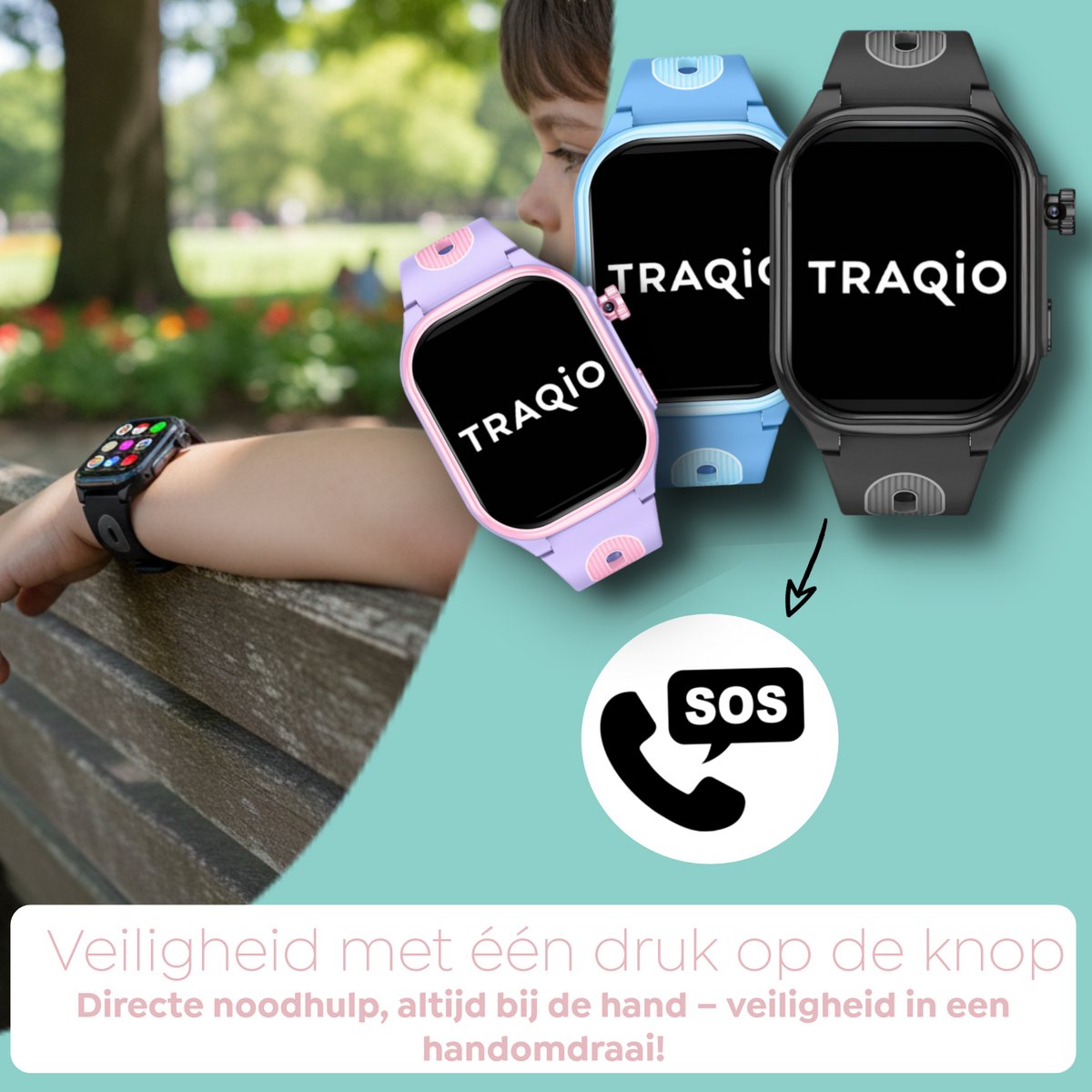 Traqio TRQ08 GPS horloge kinderen
