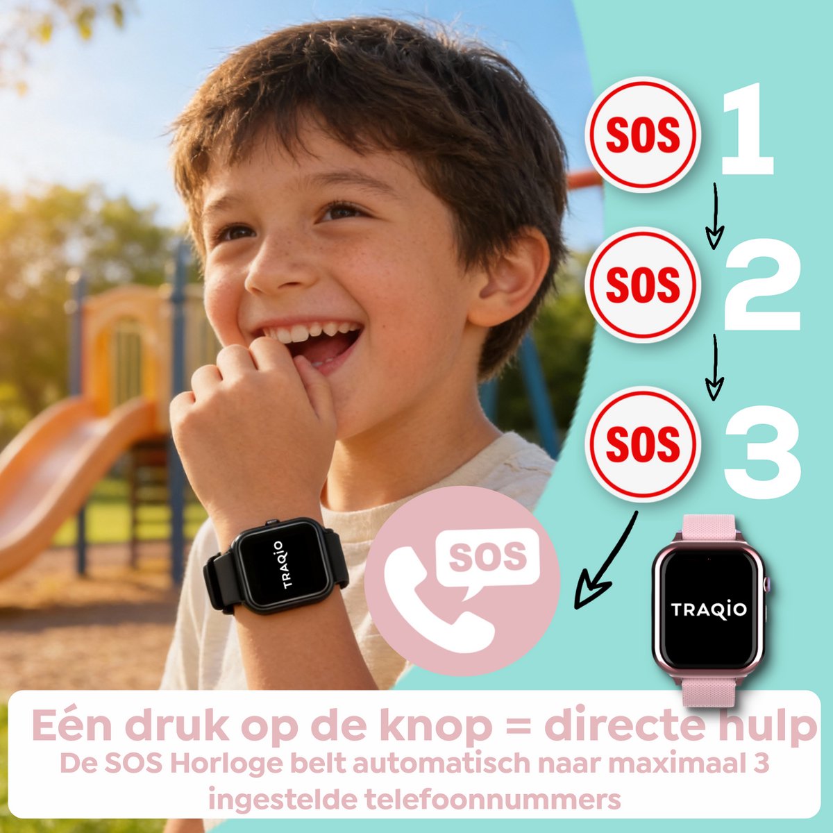 Traqio TRQ10 GPS horloge kinderen