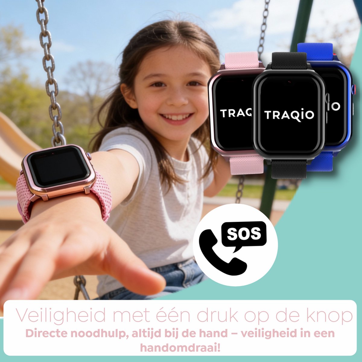 Traqio TRQ10 GPS horloge kinderen