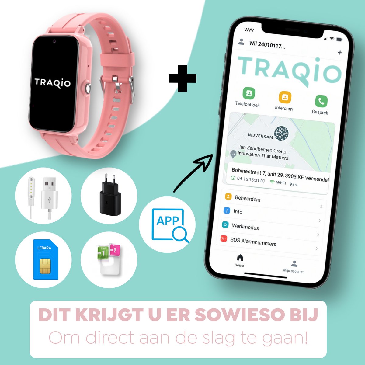 Traqio TRQ11 GPS horloge kinderen
